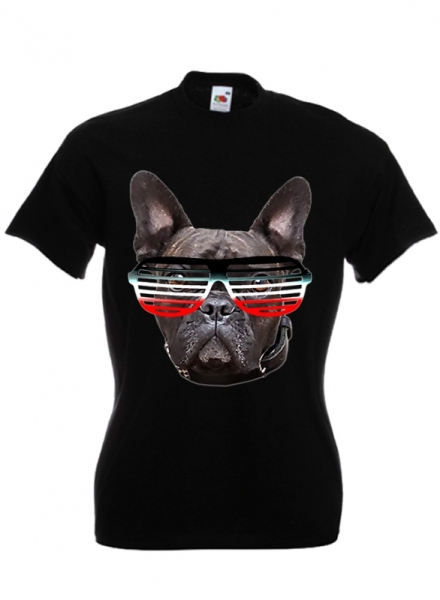 Frauen T-Shirt - Bulldogge - Brille - swr