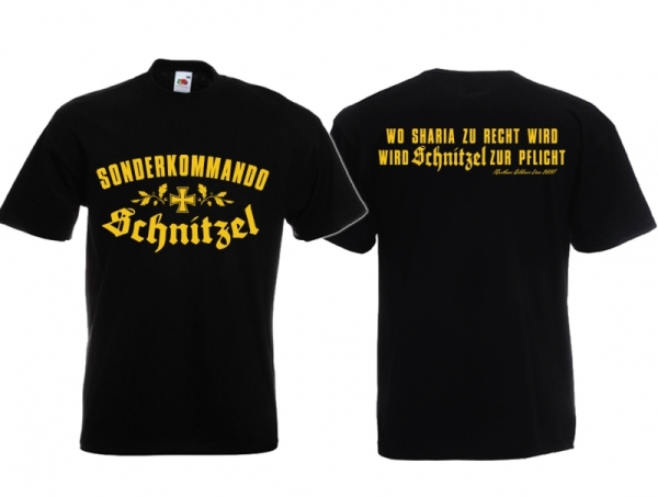 T-Hemd - Sonderkommando Schnitzel - schwarz/gold