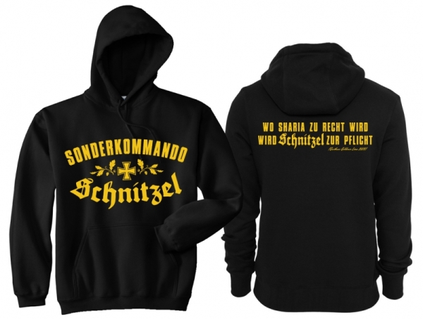 Frauen - Kapuzenpullover - Sonderkommando Schnitzel - schwarz/gold