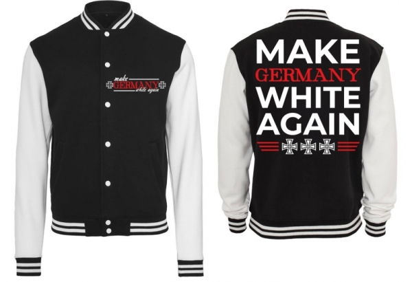 College Jacke - schwarz/weiß - Make Germany White Again