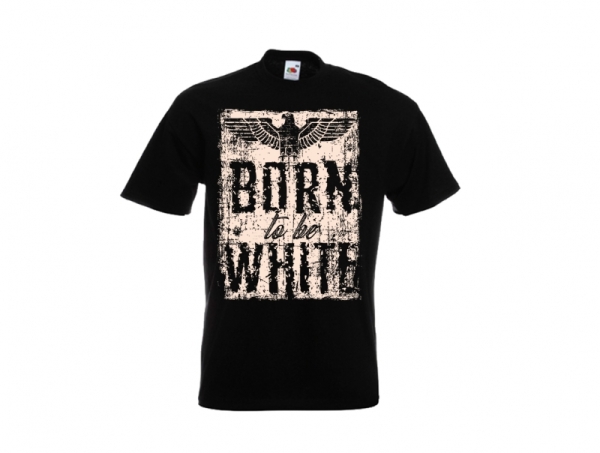 T-Hemd - Born to be white - Adler - schwarz/beige