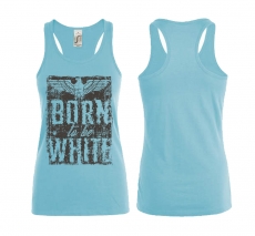 Frauen Top - Born to be white - Adler - Atoll blau