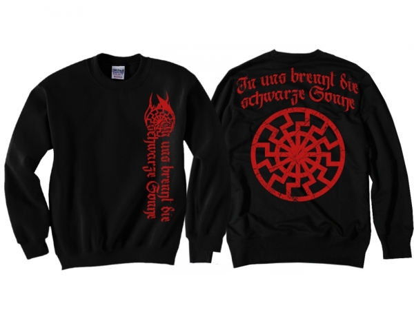 Pullover - In uns brennt die Schwarze Sonne - schwarz/rot