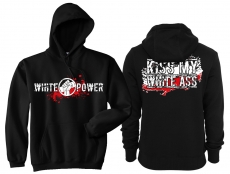 Frauen - Kapuzenpullover - Kiss My White Ass - schwarz-weiß-rot