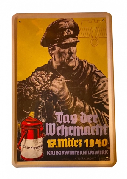 Blechschild - Tag der Wehrmacht 1940 - Kriegswinterhilfswerk - D144 (14)