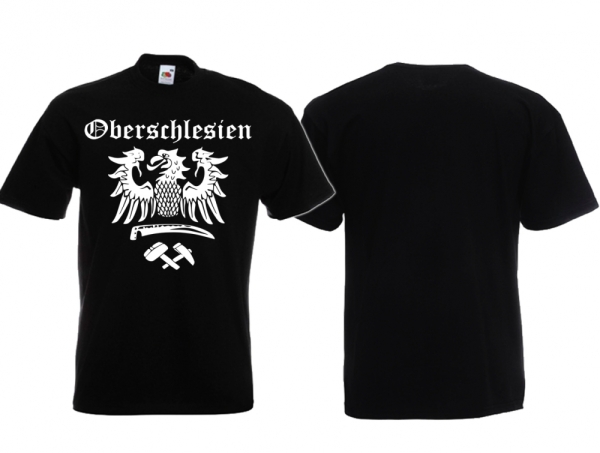 Frauen T-Shirt - Oberschlesien mit Adler - schwarz