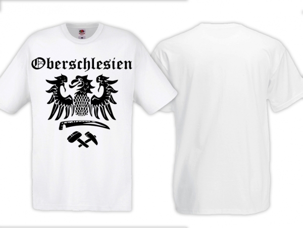 Frauen T-Shirt - Oberschlesien mit Adler - weiß