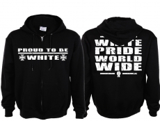 Kapuzenjacke - Proud to be White - schwarz/weiß