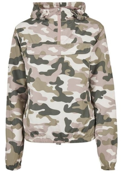 Frauen Überziehjacke - Ladies Camo Pull Over Jacket - duskrose camo