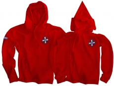 Premium Kapuzenpullover KKK mit Maskefunktion - rot