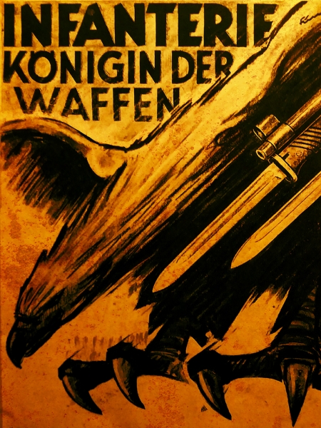 Blechschild - 12x18cm - Infanterie - Königin der Waffen