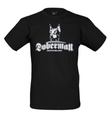 Doberman - T-Shirt - Kopflogo - schwarz