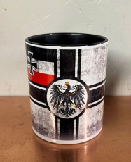 Tasse - schwarz - Reichskriegsflagge - vintage