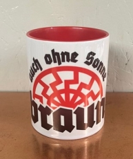 Tasse - rot - Auch ohne Sonne braun