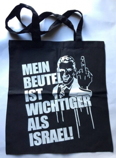 Stoffbeutel - Mein Beutel ist wichtiger als Israel - schwarz