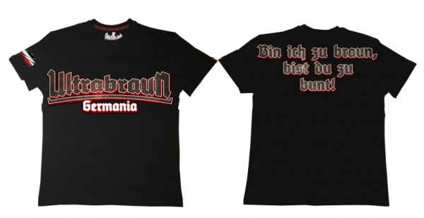 Premium Shirt - Ultrabraun - bin ich zu braun - bist du zu bunt - schwarz