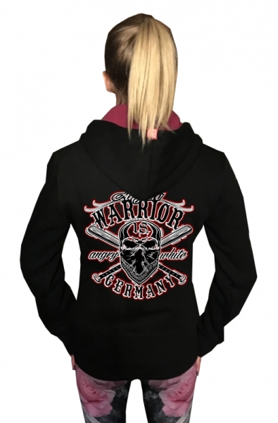 Druck18 Premium - Frauen Kapuzenjacke - Aryan Warrior - schwarz