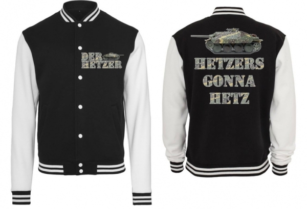 Frauen College Jacke - schwarz/weiß - Der Hetzer